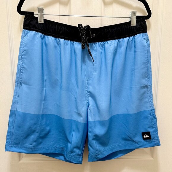 Quiksilver Volley Swim Shorts Men's Size L Blue UV Protection Quick Dry Stretch - Picture 13 of 14